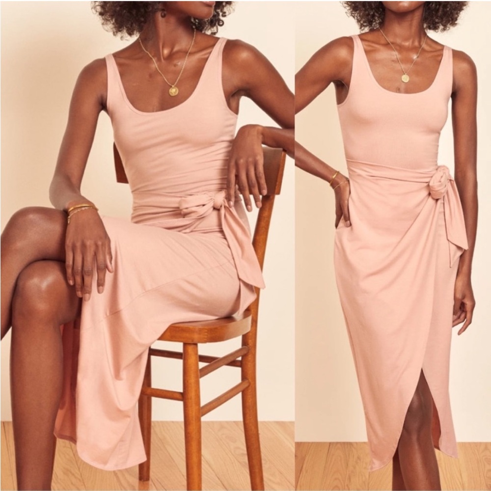 Reformation Pink Midi Dress
